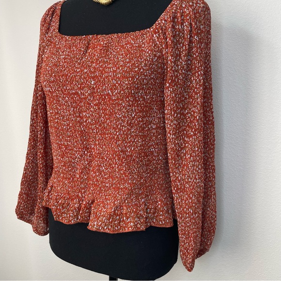 BÖHME Square Neck Smocked Boho Top Women’s Size Large - Picture 6 of 7